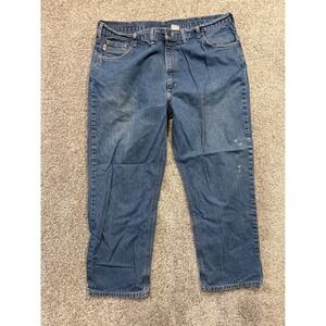 Carhartt FRB100 Flame Resistant Relaxed Fit Jeans 44x30‎ Made In USA Workwear *